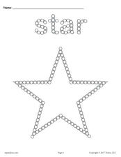 FREE Star Q-Tip Painting Printable!