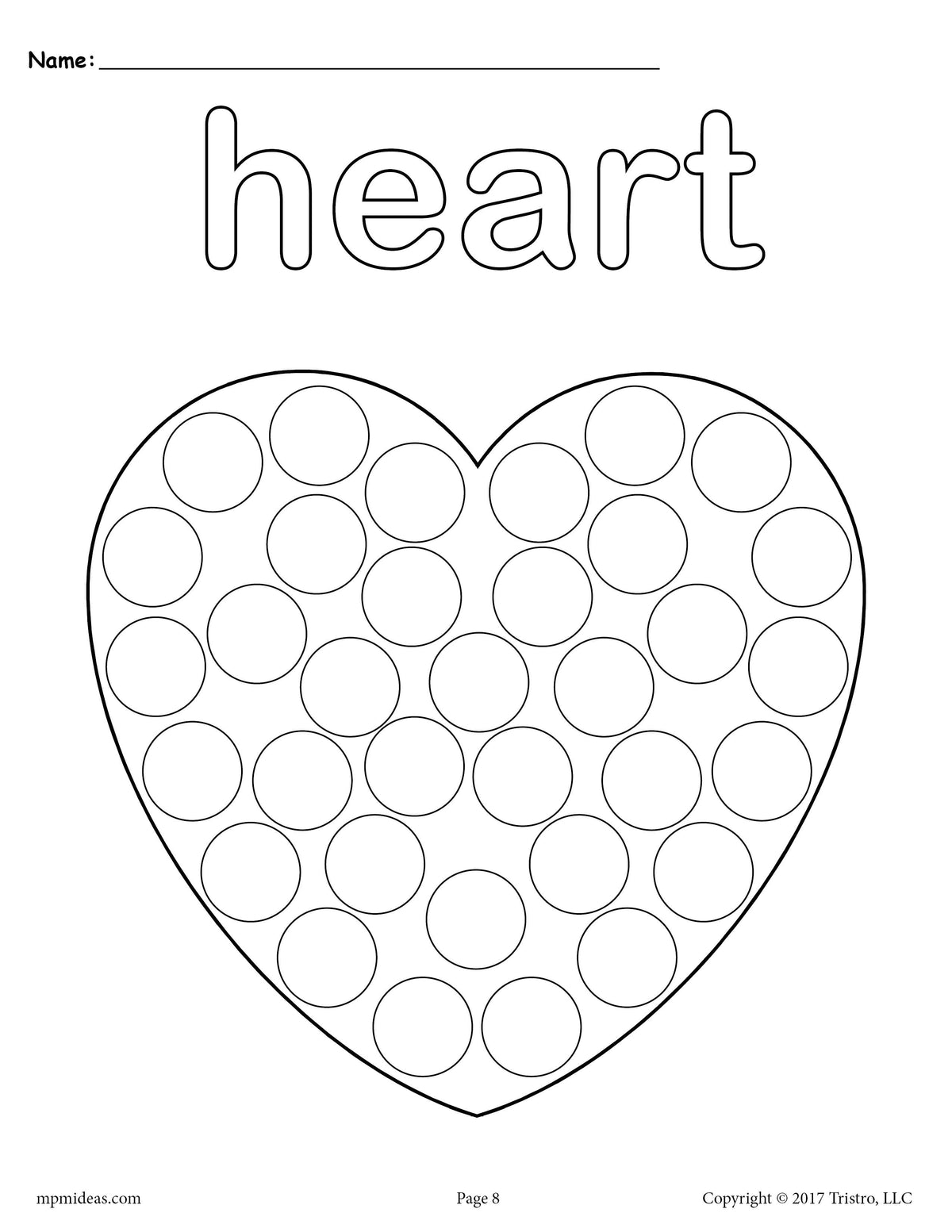 Heart Dot To Dot Coloring Page Twisty Noodle Kindergarten