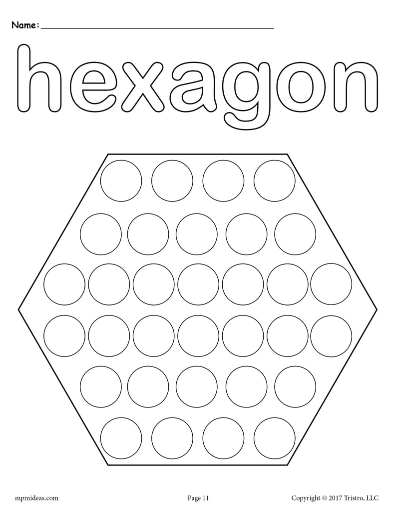 Hexagon Do-A-Dot Printable Hexagon Coloring Page – SupplyMe