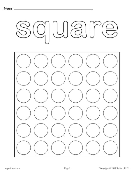 FREE Square Do-A-Dot Printable