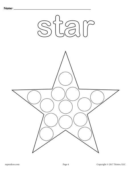 FREE Star Do-A-Dot Printable