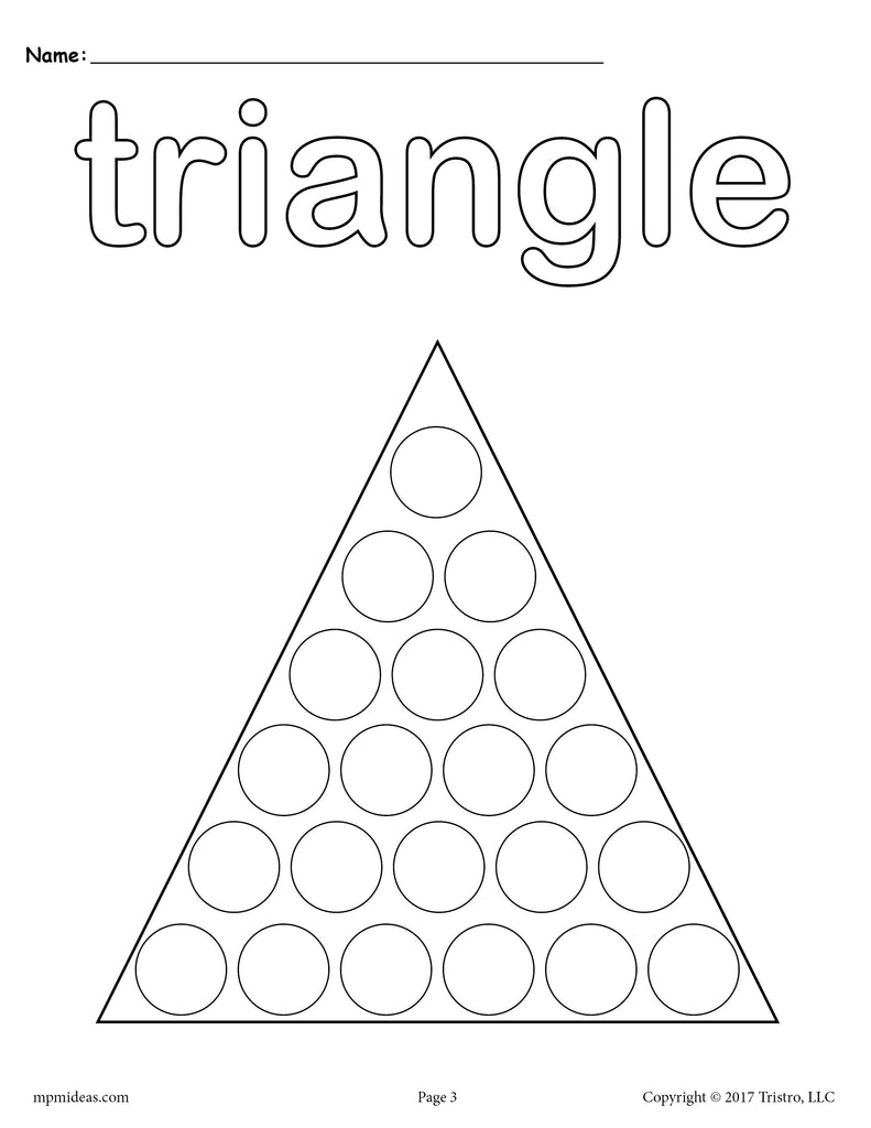 Free Preschool Tracing Worksheet - Triangle Shape - Free