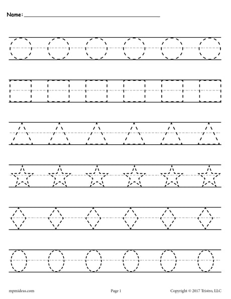 FREE Shapes Tracing Worksheets!