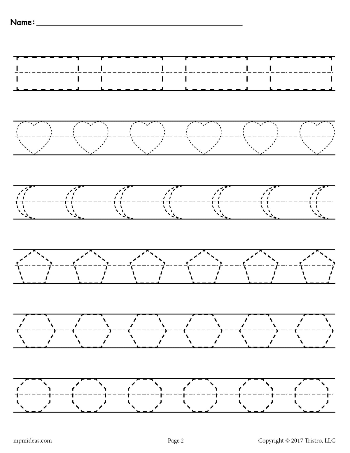 FREE Shapes Tracing Worksheets!