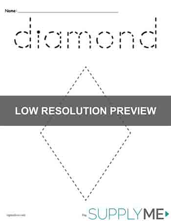 Diamond Tracing Worksheet