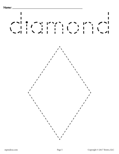 FREE Diamond Tracing Worksheet