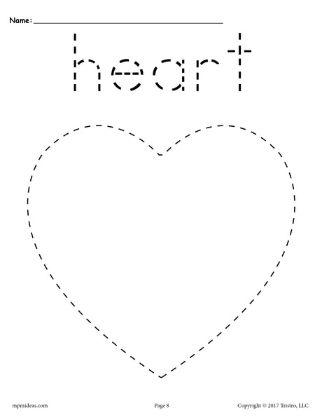 FREE Heart Tracing Worksheet