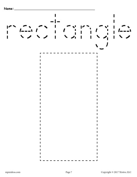 FREE Rectangle Tracing Worksheet