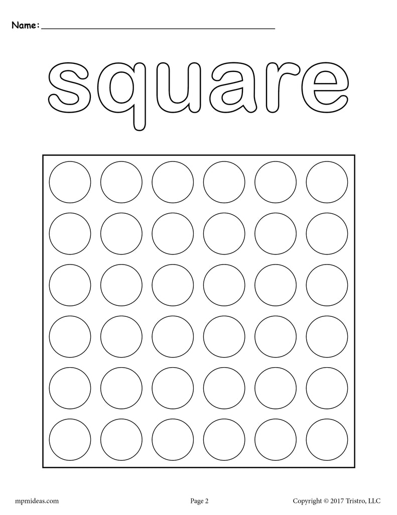 8 Square Worksheets: Tracing, Coloring Pages, Cutting & More!