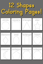 12 Shapes Coloring Pages!