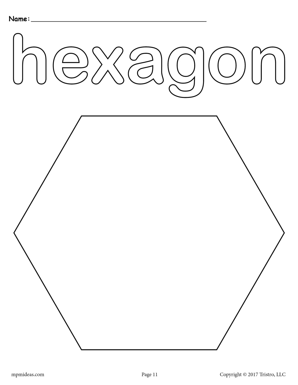 8 Hexagon Worksheets: Tracing, Coloring Pages, Cutting & More!