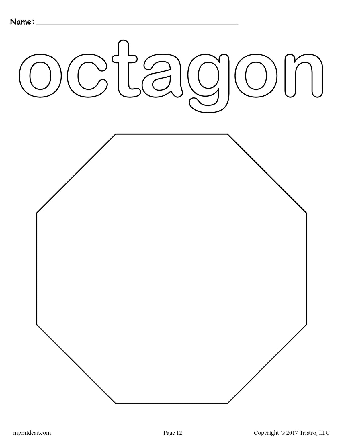 8 Octagon Worksheets: Tracing, Coloring Pages, Cutting & More!