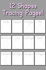 12 Shapes Tracing Worksheets!