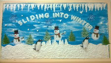 Sliding Into Winter! - Winter Bulletin Board Idea