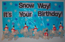 Winter Birthday Wall Bulletin Board Idea