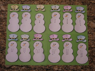 Snowman Counting File Folder Game