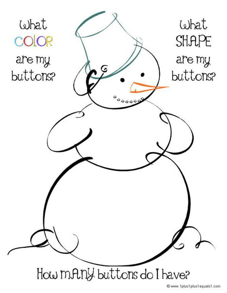 Snowman Math Activity Mat
