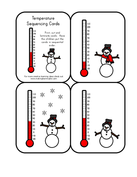 Learning About Temperature &amp; Sequencing with Snowmen