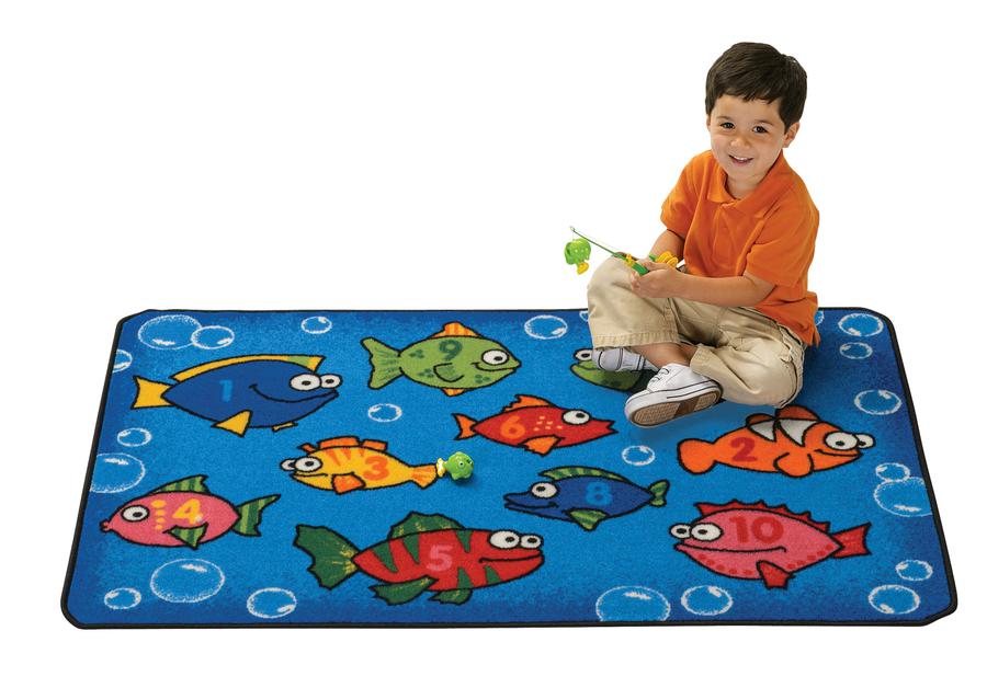Something Fishy Numbers KID$ Value Discount Classroom Rug, 3' x 4'6" Rectangle