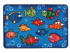 Something Fishy Numbers KID$ Value Discount Classroom Rug, 4' x 6' Rectangle
