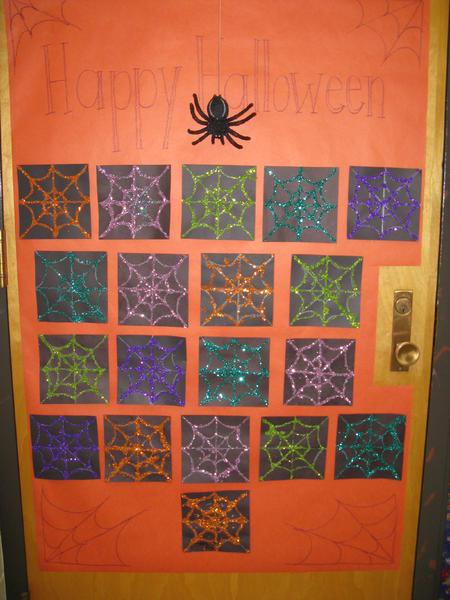Snazzy Spider Halloween Classroom Door Decoration