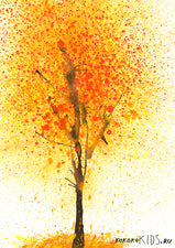 Splatter Paint Fall Tree Craft
