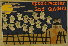 Spooktacular' Haunted House Halloween Bulletin Board Idea