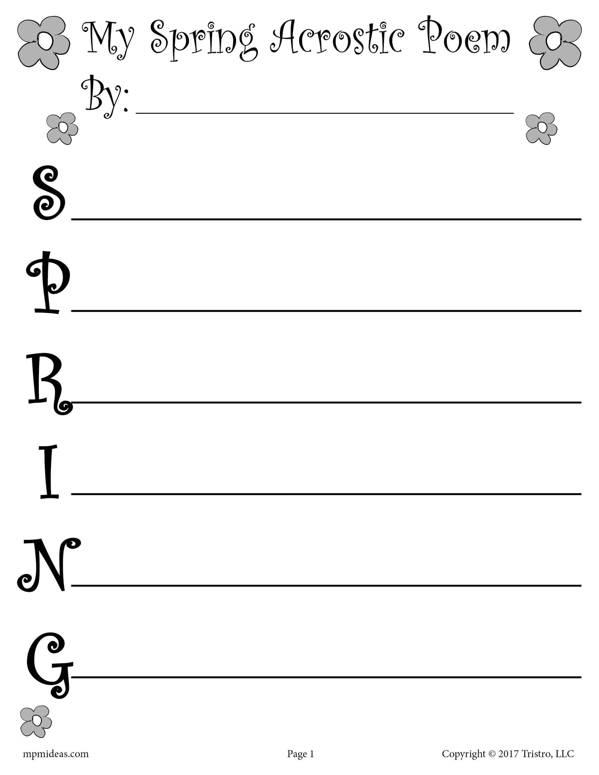Spring Acrostic Poem Template Free Printable Papercraft Templates