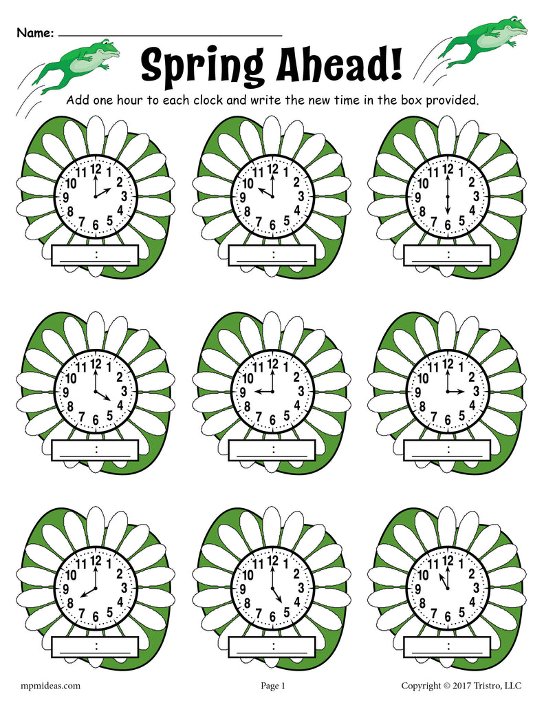 Spring Outing Timetable Worksheet Png FREE