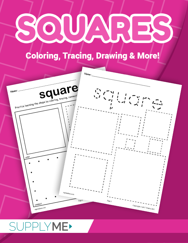 8 Square Worksheets: Tracing, Coloring Pages, Cutting & More!