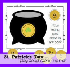 "How Many Gold Coins?" - St. Patrick's Day Play Dough Counting Mat