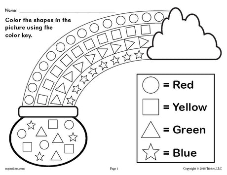 FREE Printable St. Patrick's Day Shapes Coloring Worksheet!