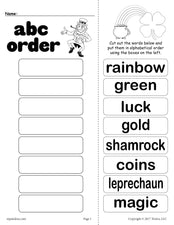 St. Patrick's Day Alphabetical Order Worksheet!