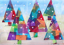 Colorful Stained Glass Christmas Trees