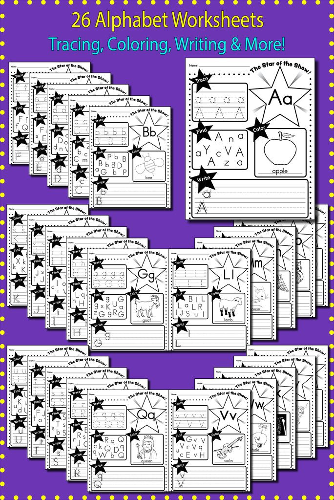 Four Bestsellers for Just $4 - The Perfect Bundle To Learn Letters, Numbers, Shapes, And Colors! (66 Pages)