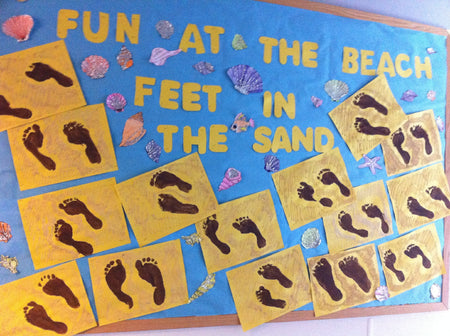 infant bulletin board ideas for summer Feet In The Sand