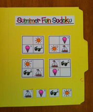 Summer Fun Sudoku File Folder Game
