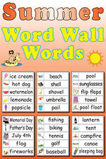 30 Summer Word Wall Words - FREE Printable
