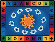 Sunny Day Learn & Play Alphabet Classroom Rug, 4'5" x 5'10" Rectangle