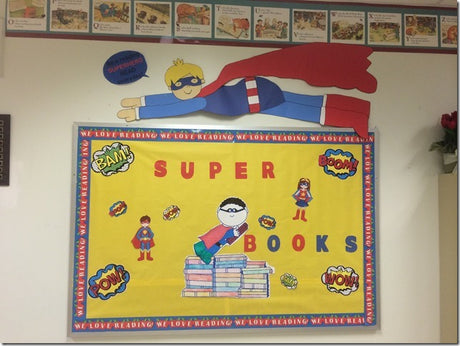 "Be A Reading Superhero!" Bulletin Board & Library Display
