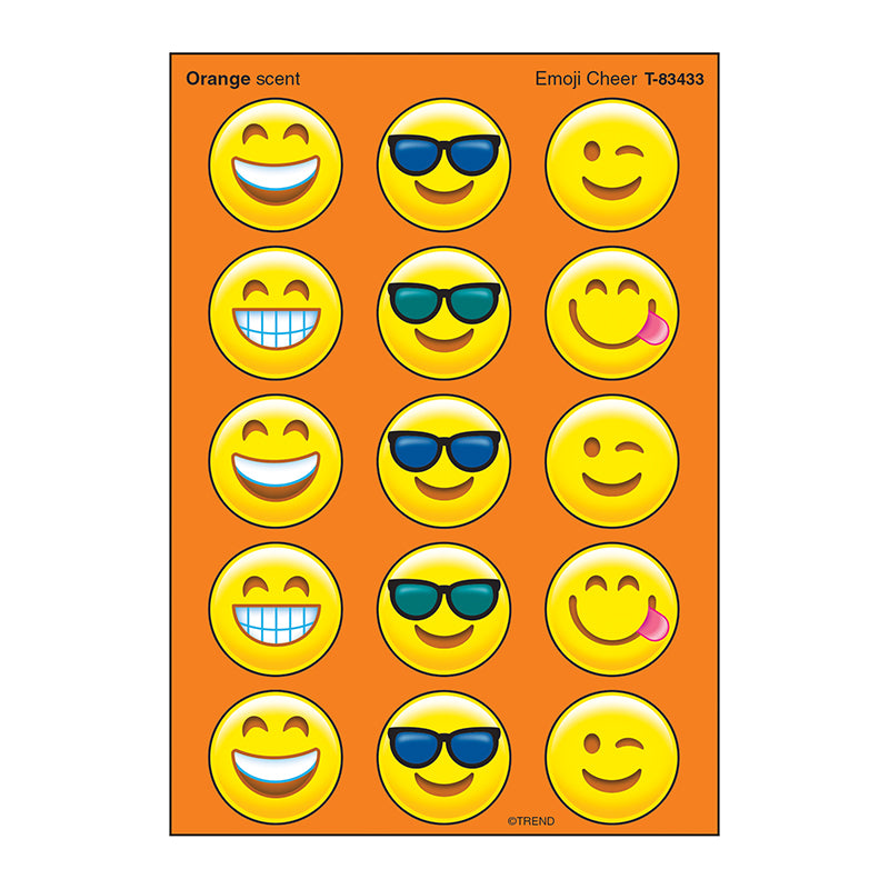 Emoji Cheer Stinky Stickers® (Orange) – Large Round
