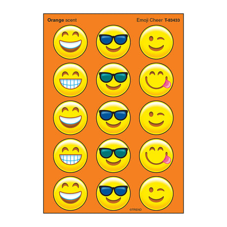 Emoji Cheer Stinky Stickers® (Orange) – Large Round
