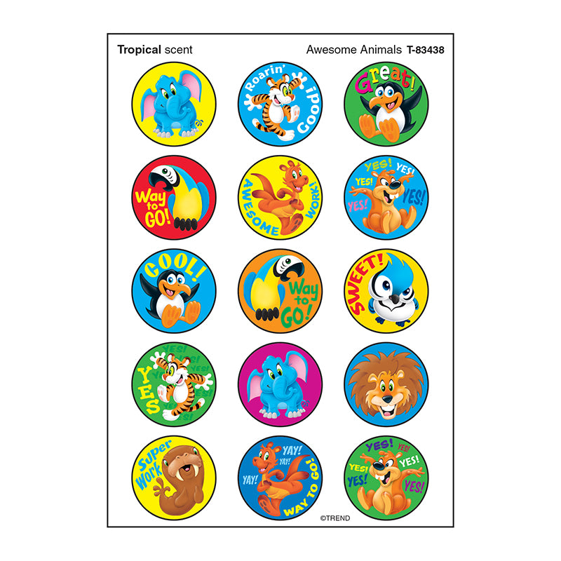 Awesome Animals Stinky Stickers® (Tropical) – Large Round