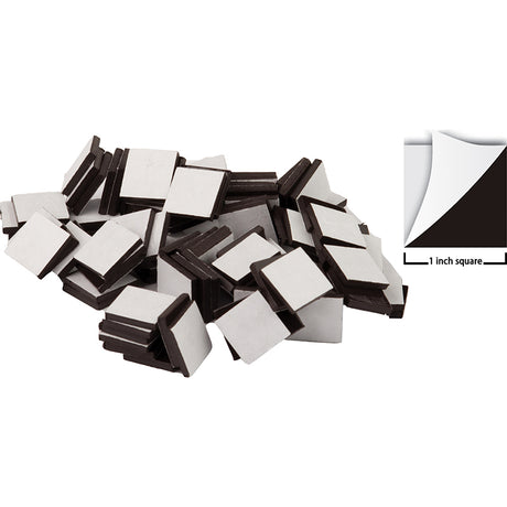 Adhesive Magnetic Squares - 1", 50 Pack