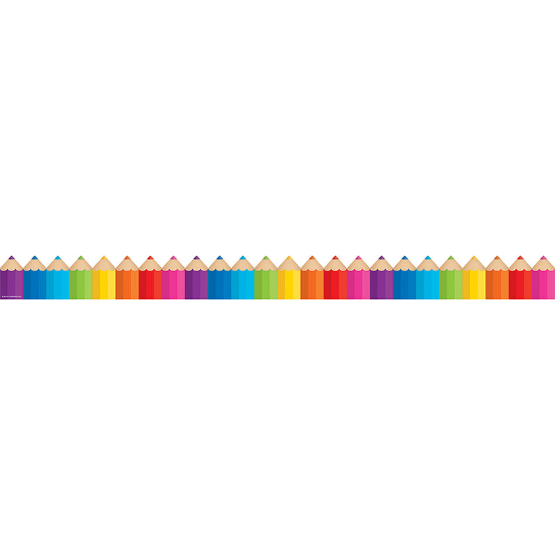 Colored Pencils Die-Cut Bulletin Board Border