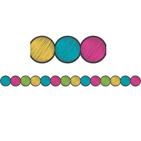 Chalkboard Brights Circles Die-Cut Bulletin Board Border