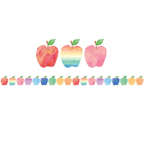 Watercolor Apples Die-Cut Bulletin Board Border