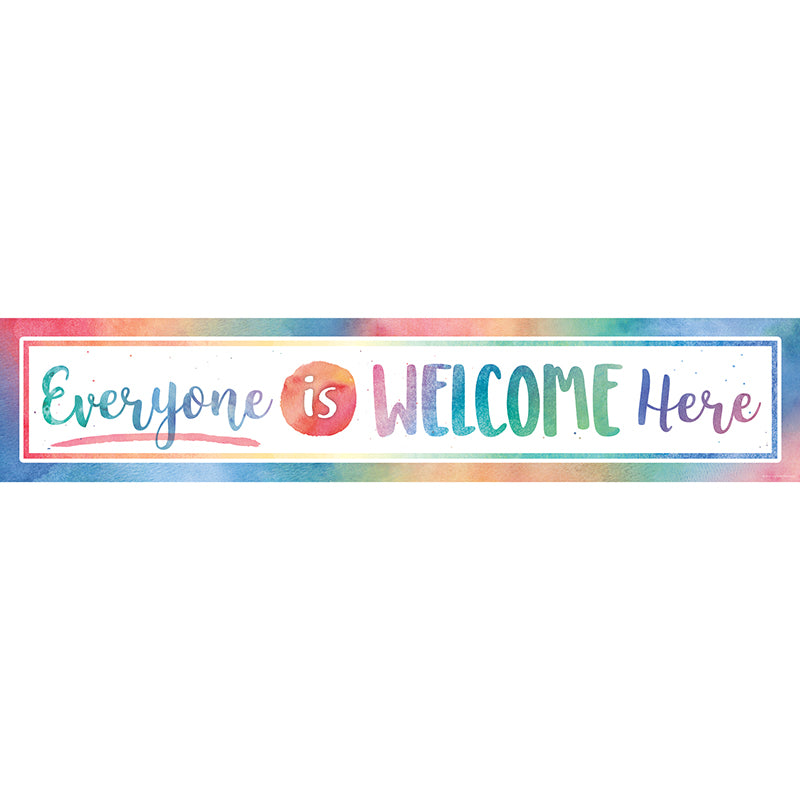Watercolor Everyone is Welcome Here Banner