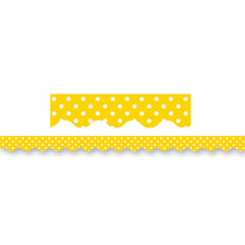 Yellow Mini Polka Dots Scalloped Border Trim