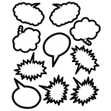 Black & White Speech-Thought Bubbles Accents